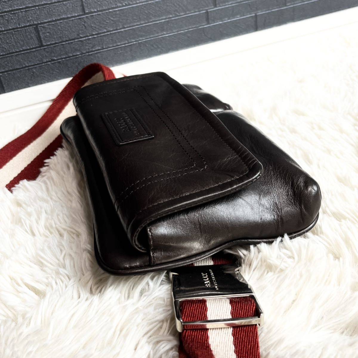 1円〜 美品 BALLY バリー メンズ ビジネス ウエストポーチ ショルダー