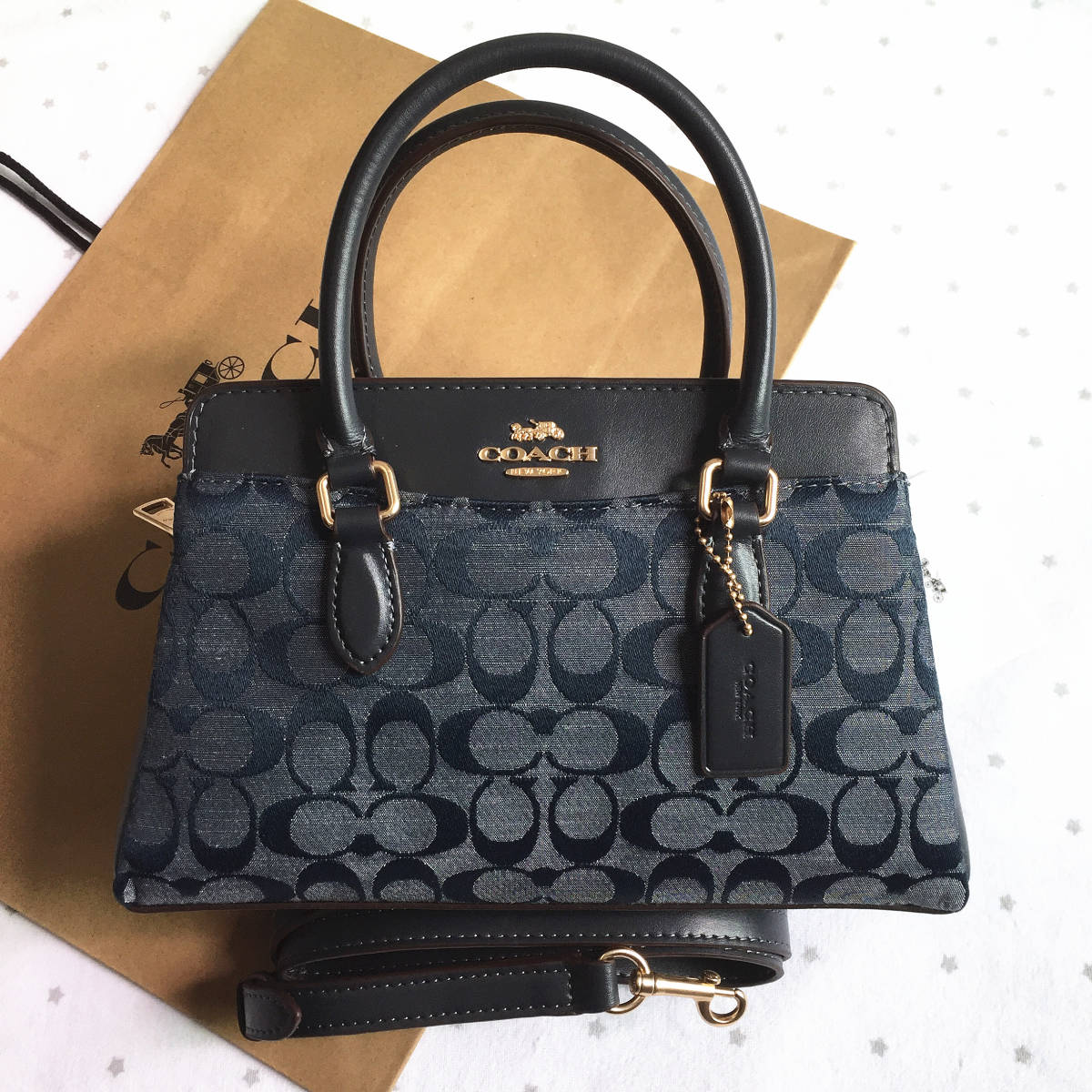 【新品未使用】COACH コーチバッグ CH859 デニム ハンドバッグ ショルダーバッグ 手提げバッグ レディース 斜め掛け アウトレット品 袋付