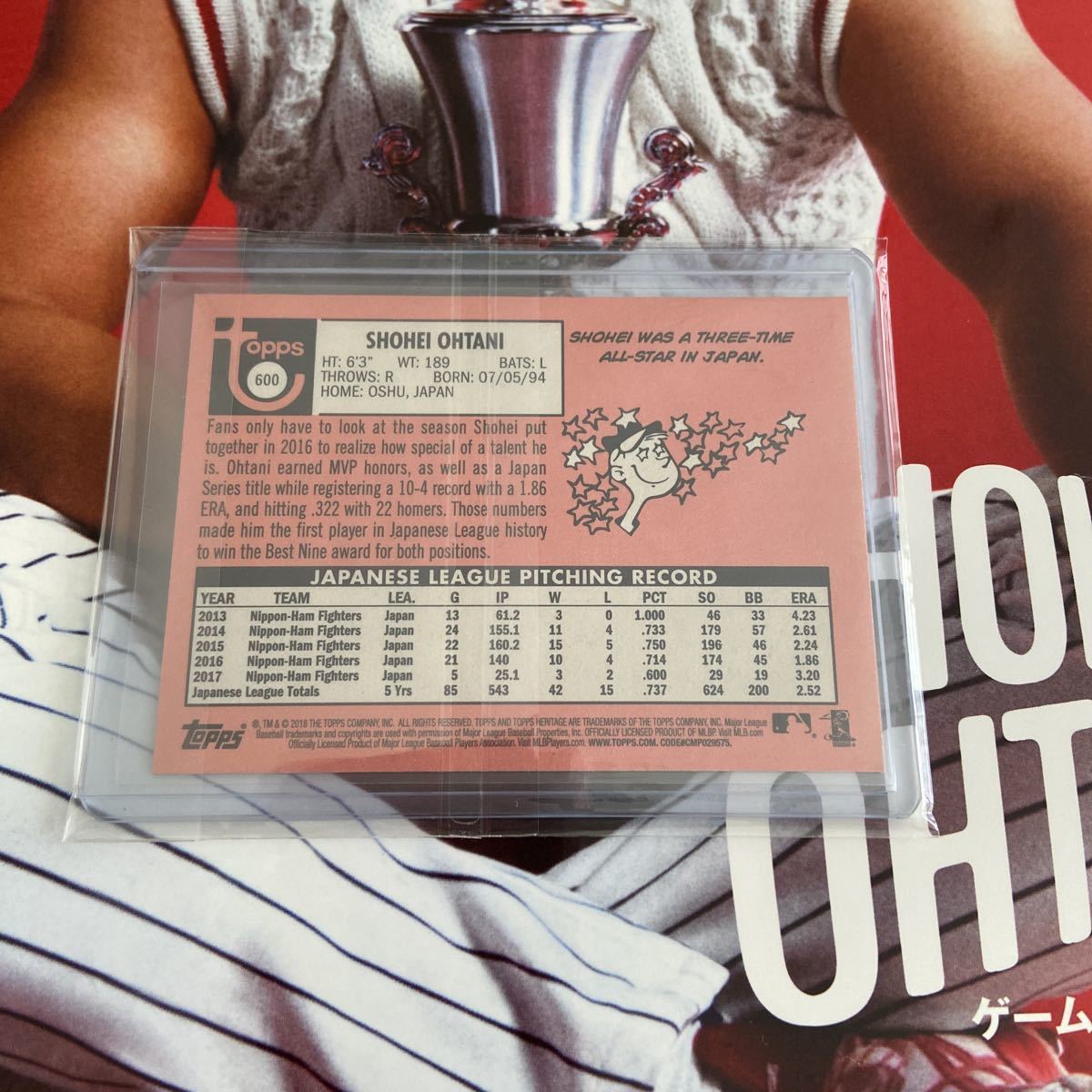 Topps HERITAGE 2018 Shohei Ohtani 大谷翔平 ルーキーカード 0 Topps