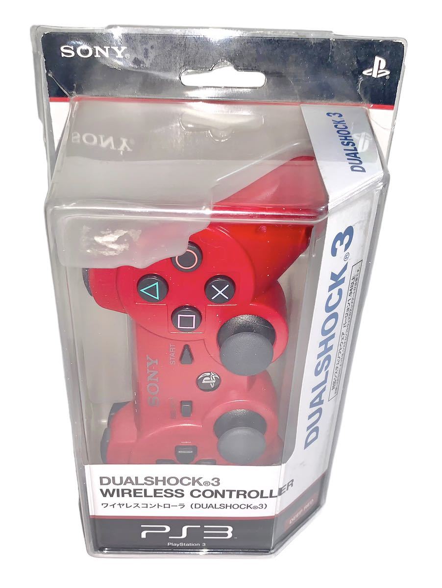 PS3 DUALSHOCK3 純正 ゲーム 1円スタート Red 未使用品 ps3