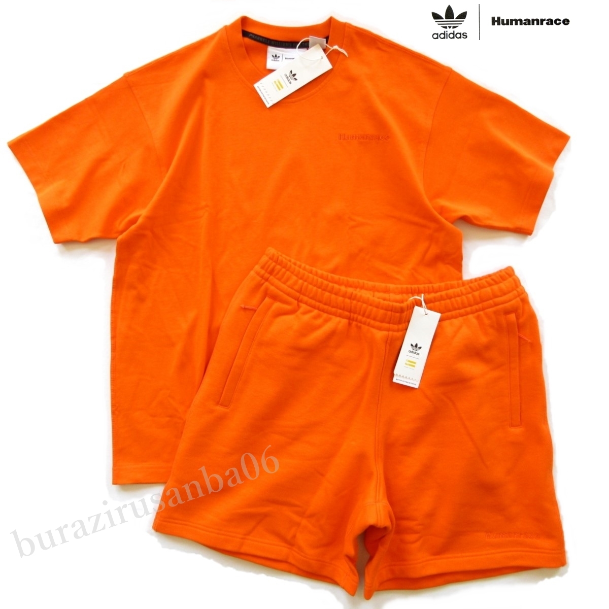 M ◆未使用 定価1.3万 アディダス オリジナルス × Pharrell Williams ヘビーウェイト ベーシック Tシャツ ハーフパンツ セットアップ