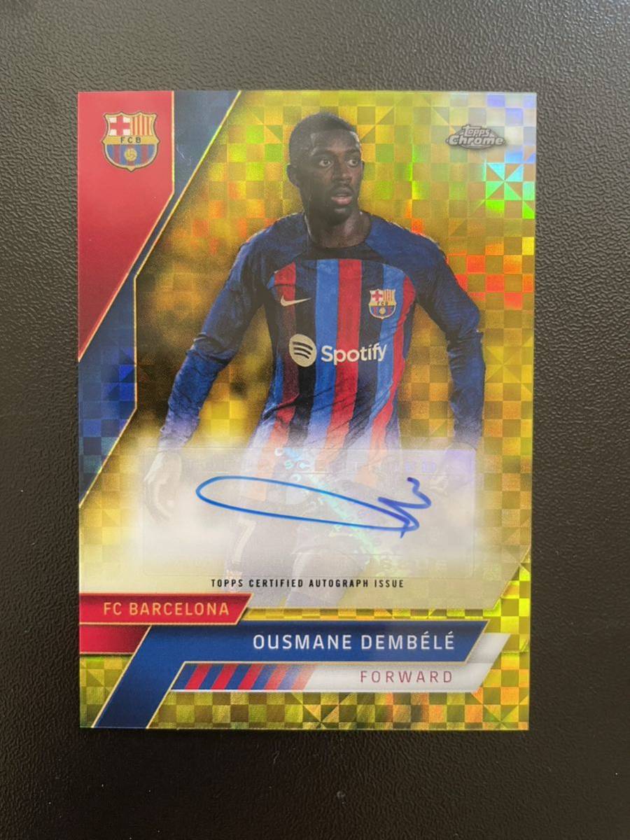 Ousmane Dembele 2022-23 Topps Chrome FC Barcelona Gold Chessboard