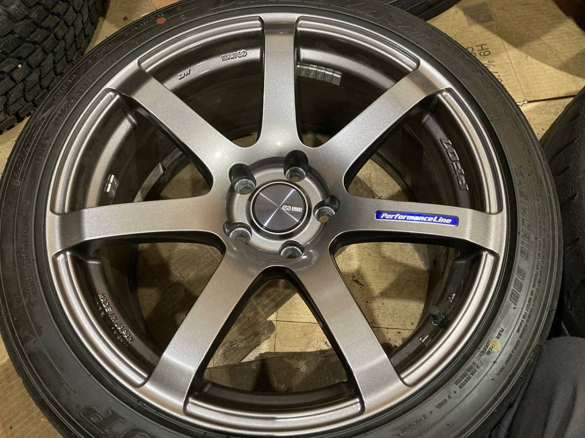 エンケイ ENKEI PF07 18×9J 5穴 PCD114.3 +30 ダンロップ DIREZZA 