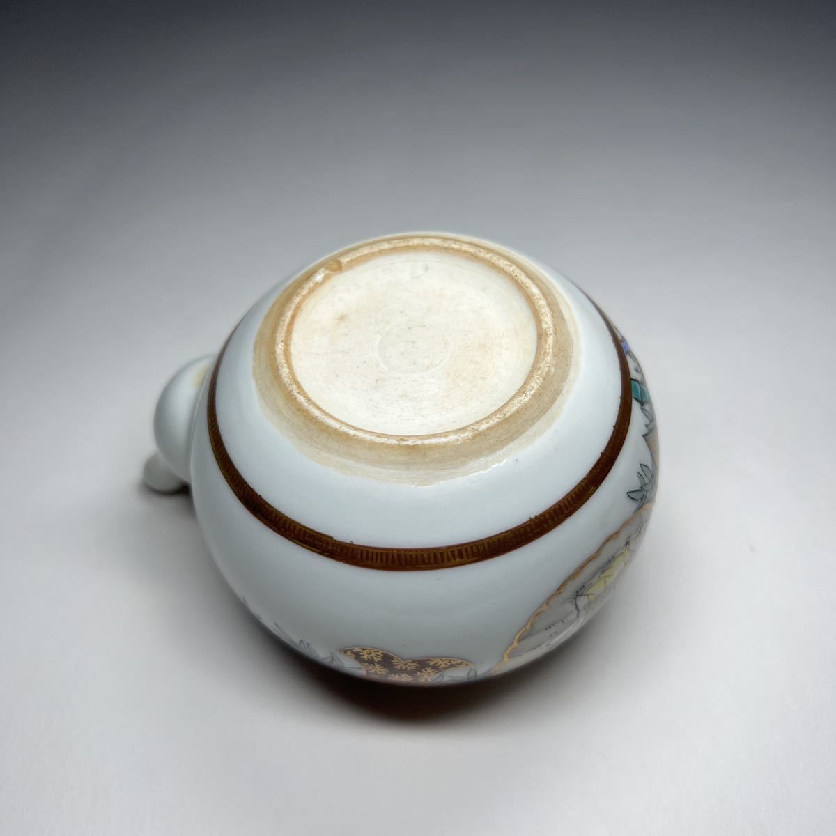 エ】急須 九谷焼 陶苑 色絵 金彩 青粒 人物図 花鳥文 煎茶道具 茶器