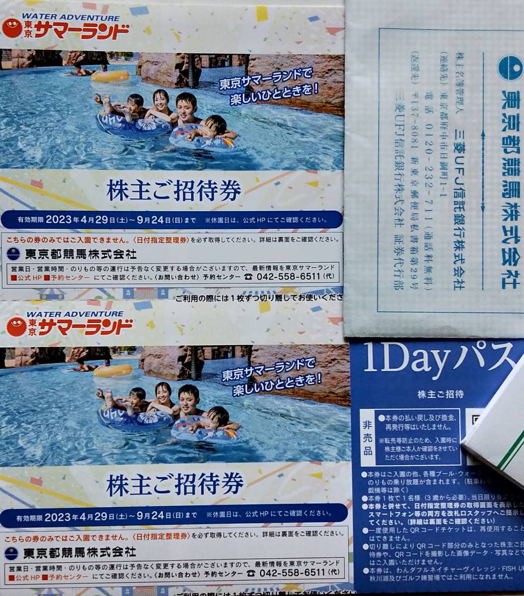 管22120649】東京都競馬 株主優待 東京サマーランド 株主ご招待 管22120649】東京都競馬 株主優待 東京サマーランド 株主ご招待