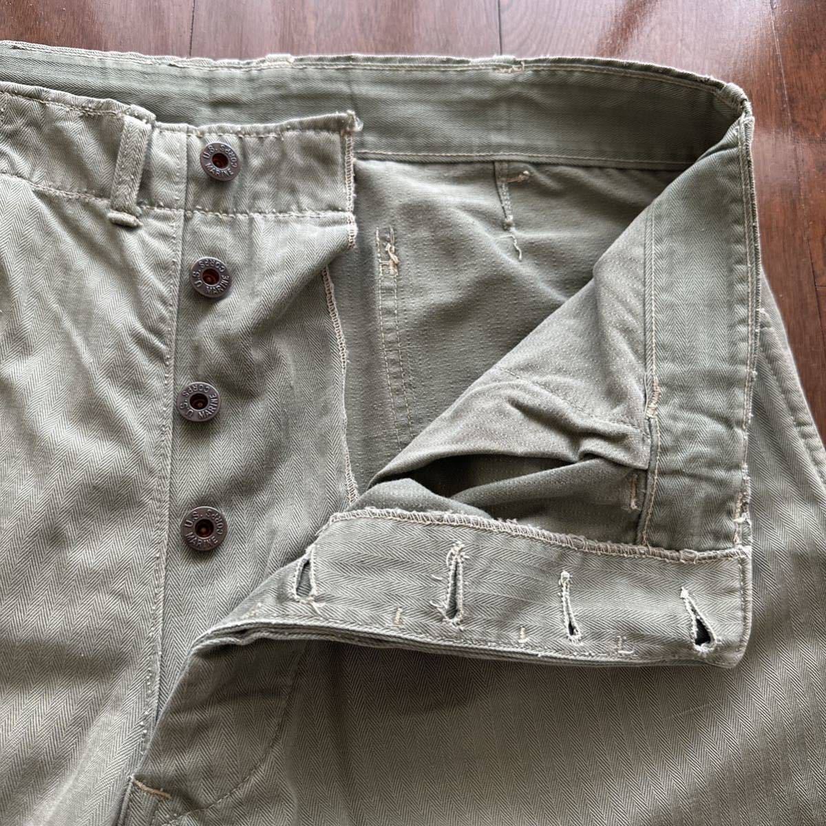 USMC P-41 ビンテージ HBT 米軍実物 初期型 ヘリンボーン P-53 P-58 P-44 40s 大戦 WW2