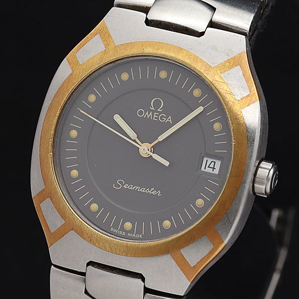 1円 オメガ 稼働 シーマスター QZ ポラリス YG×SS シーマスター