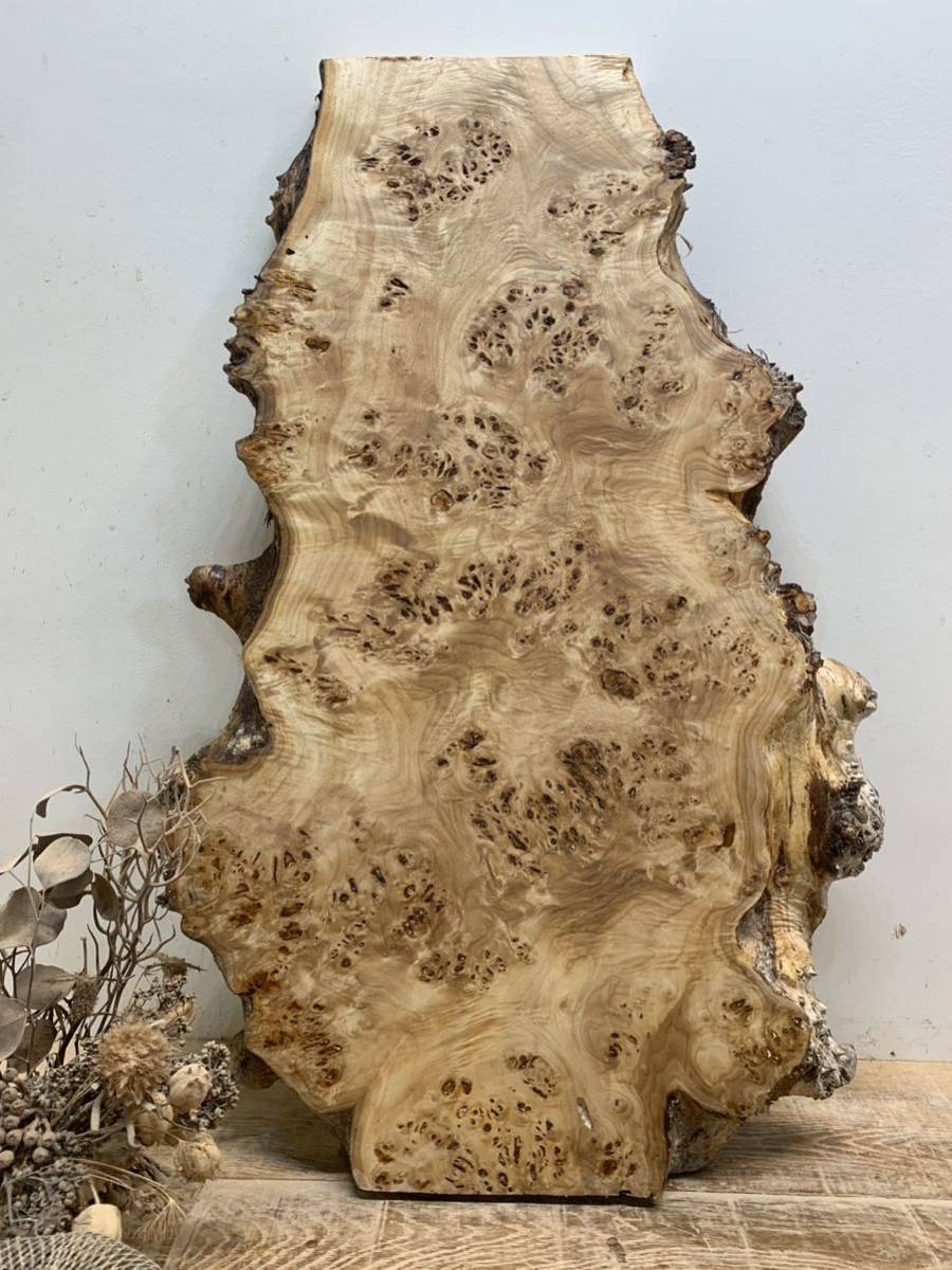 7 ポプラ　瘤杢　900x500x50一枚板　DIY　天板　カウンター　棚板　皿　小物