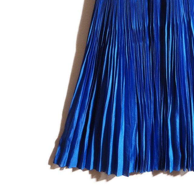 M1704P ▼HAVEL studio ハーヴェルスタジオ アパルトモン▼ 22SS SORBET PLEATED SKIRT サテン プリーツスカート ブルー 36 春夏 rb mks HAVEL studio | 大人のための新ベーシックブランド「ハーヴェル スタジオ」デビュー Havelの通販