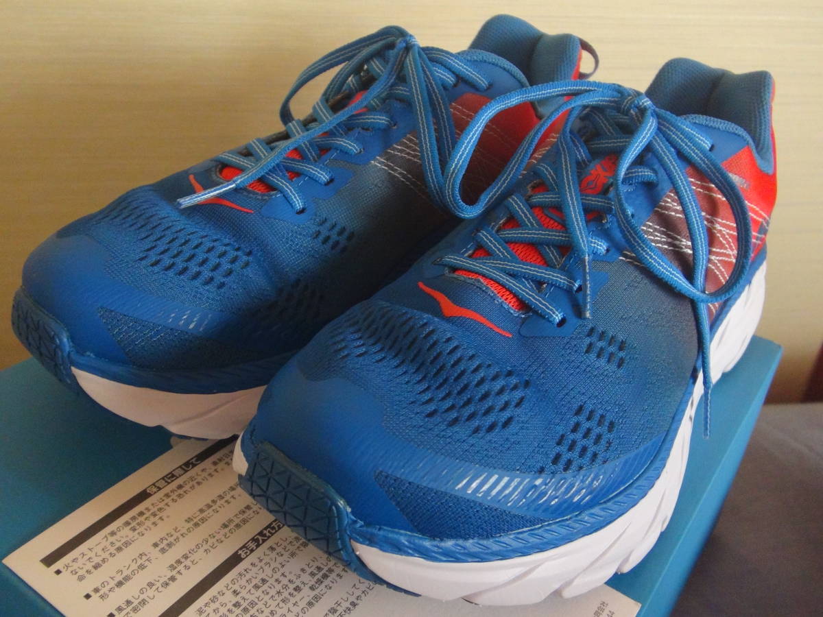 ホカ オネ オネ クリフトン６ ワイド ブルーXレッド　HOKA ONE ONE CLIFTON６ 2E(WIDE) 25cm US7