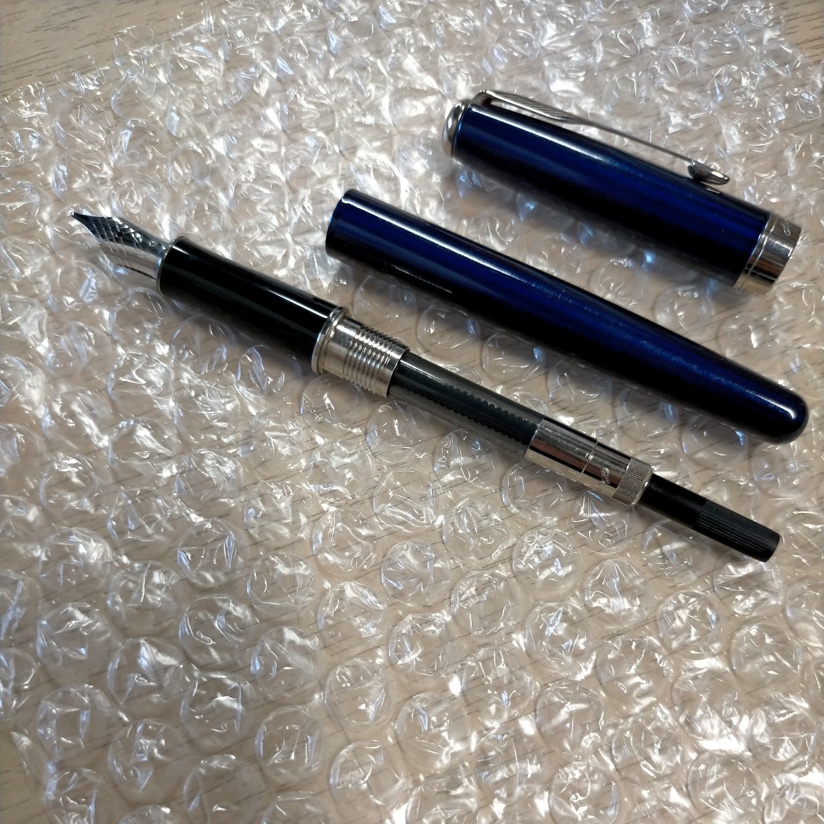 PARKER パーカー万年筆 青軸 SONNET FRANCE I.1 ペン先18K 750 箱欠△