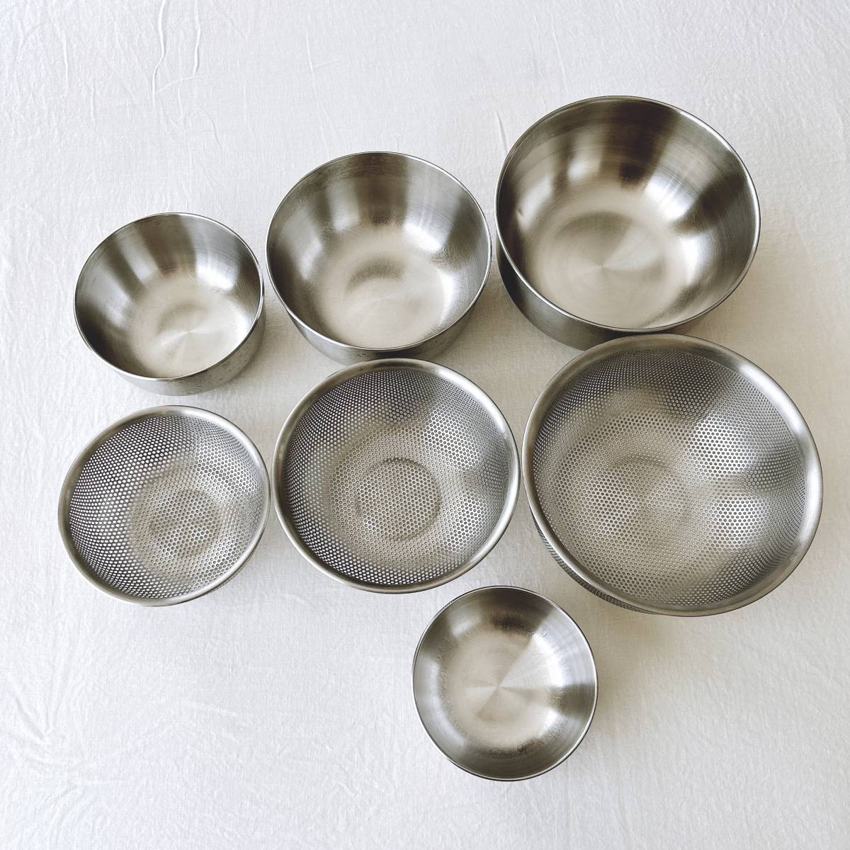無印良品 ステンレスボール ザル 7点セット パンチングボール ボウル 水切り キッチン用品 廃盤品 MUJI