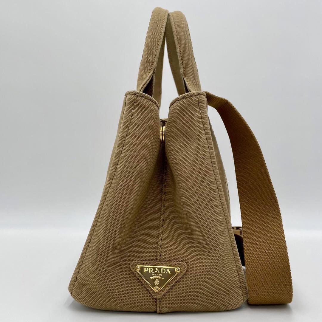 全国無料，新作】 極美品○PRADA プラダ カナパ Sサイズ 2way ベージュ