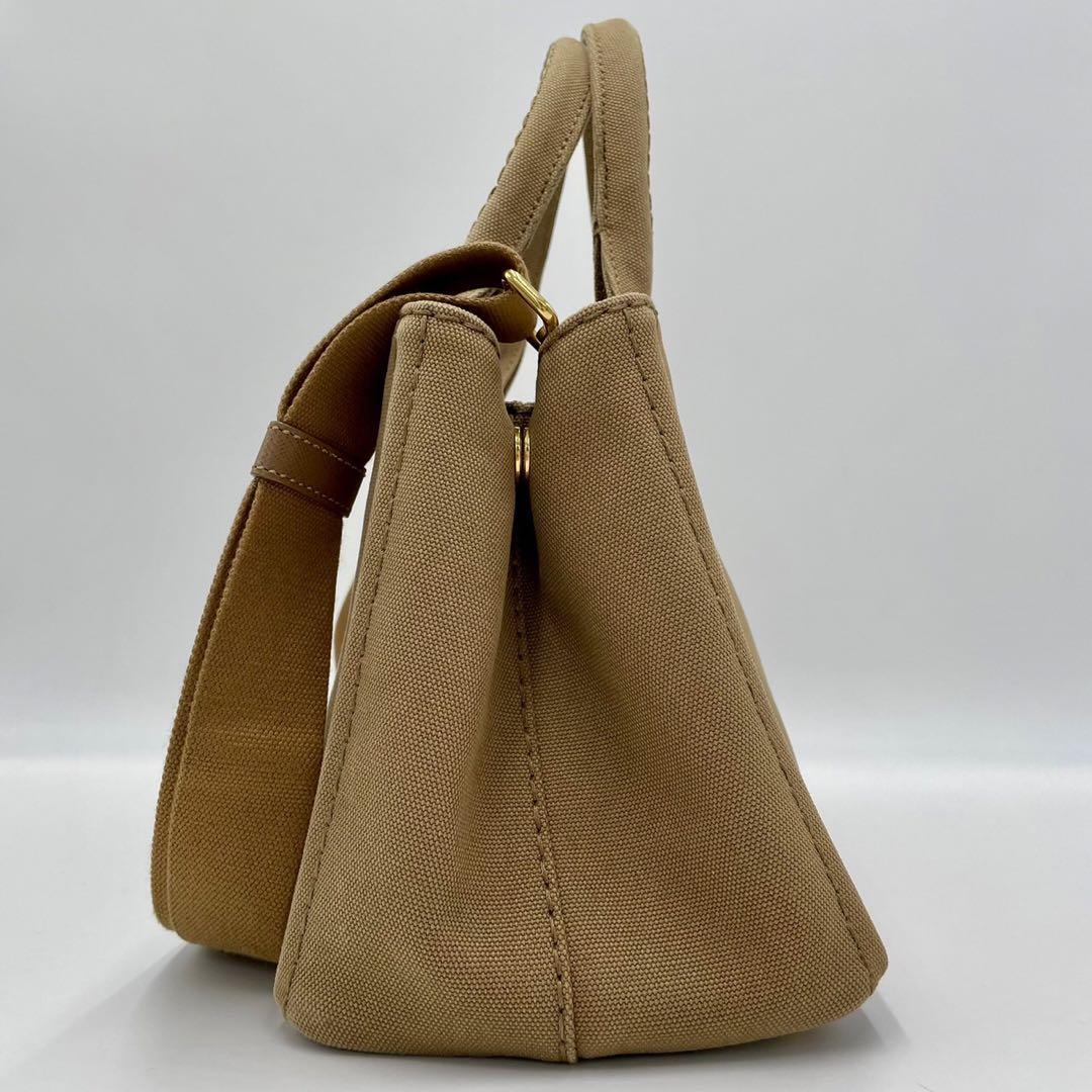 全国無料，新作】 極美品○PRADA プラダ カナパ Sサイズ 2way ベージュ