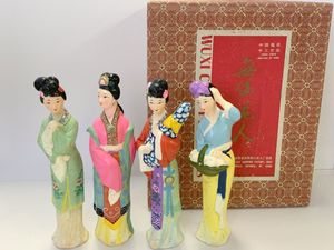 中国美術 中国古玩 色絵陶人形 陶器人形 高さ29cm 置物 オブジェ 古董 