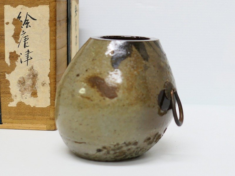花】献上繪唐津盃 江戸期 箱付 古美術 骨董 Antique ブランド直営店