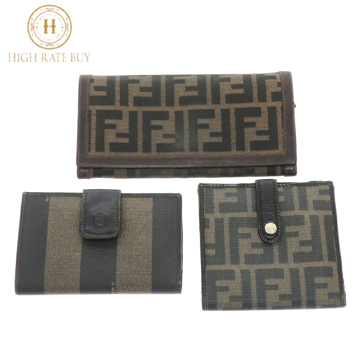 1円 □美品□ FENDI フェンディ ピーカブー レザー 二つ折り 財布