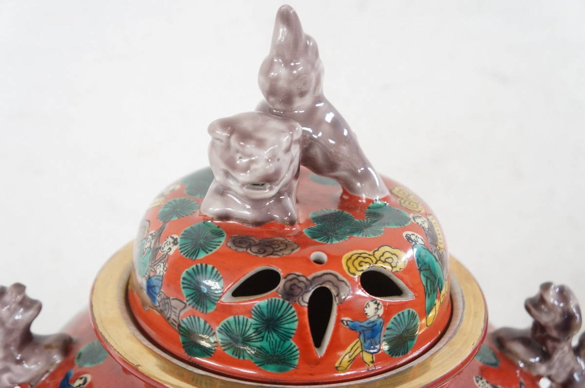 九谷焼？・ 香炉三つ足・ アンティーク