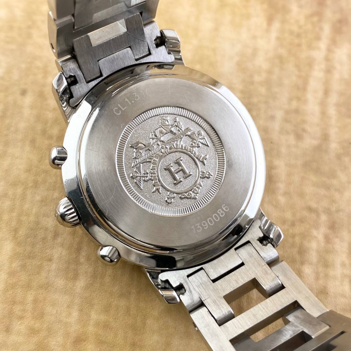 1円〜】HERMES エルメス 腕時計 レディース クロノグラフ CL1.310 