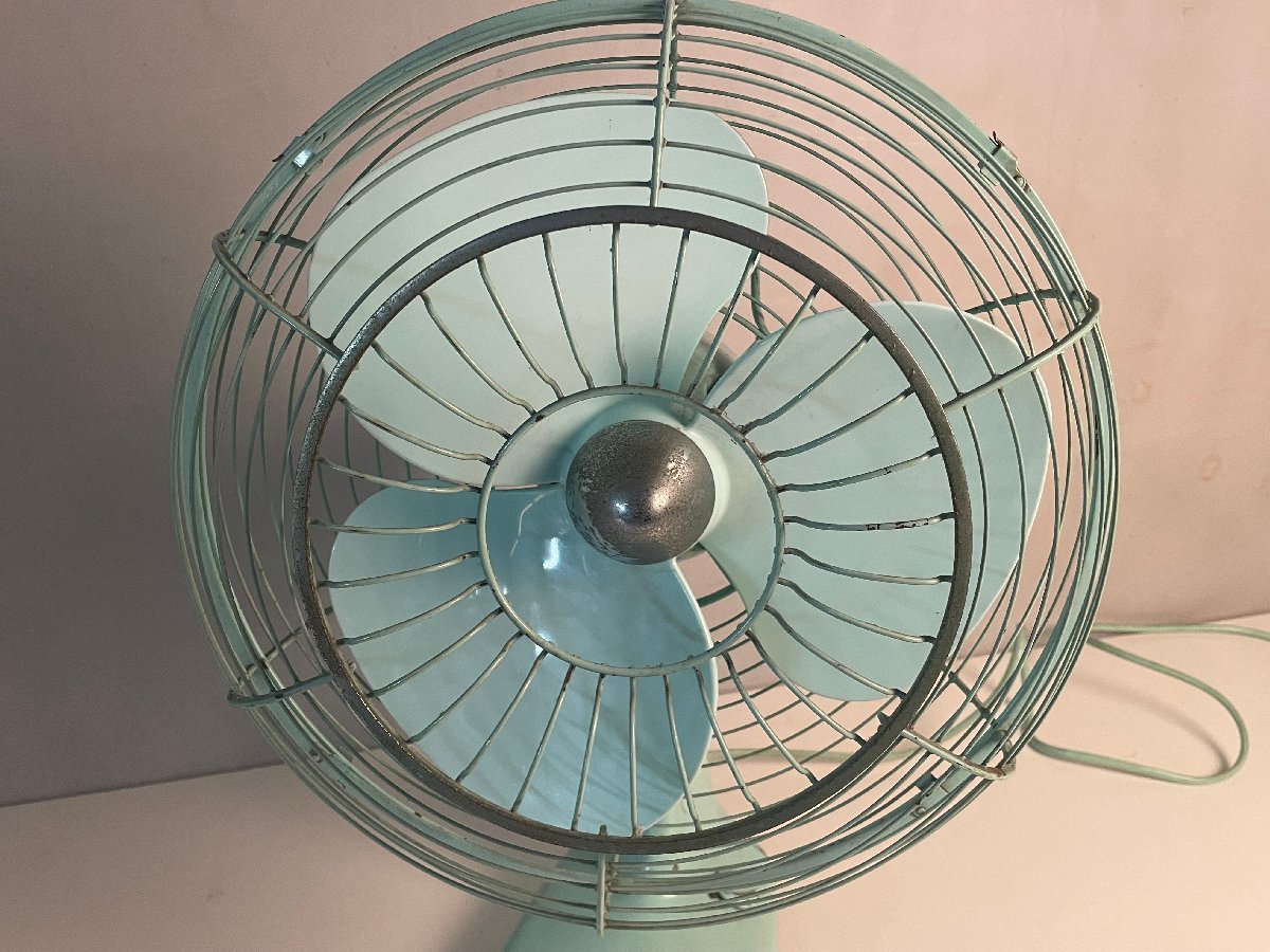 1000円スタート Mitsubishi 三菱扇風機 薄青磁色 細目標準扇 30cm 3枚 