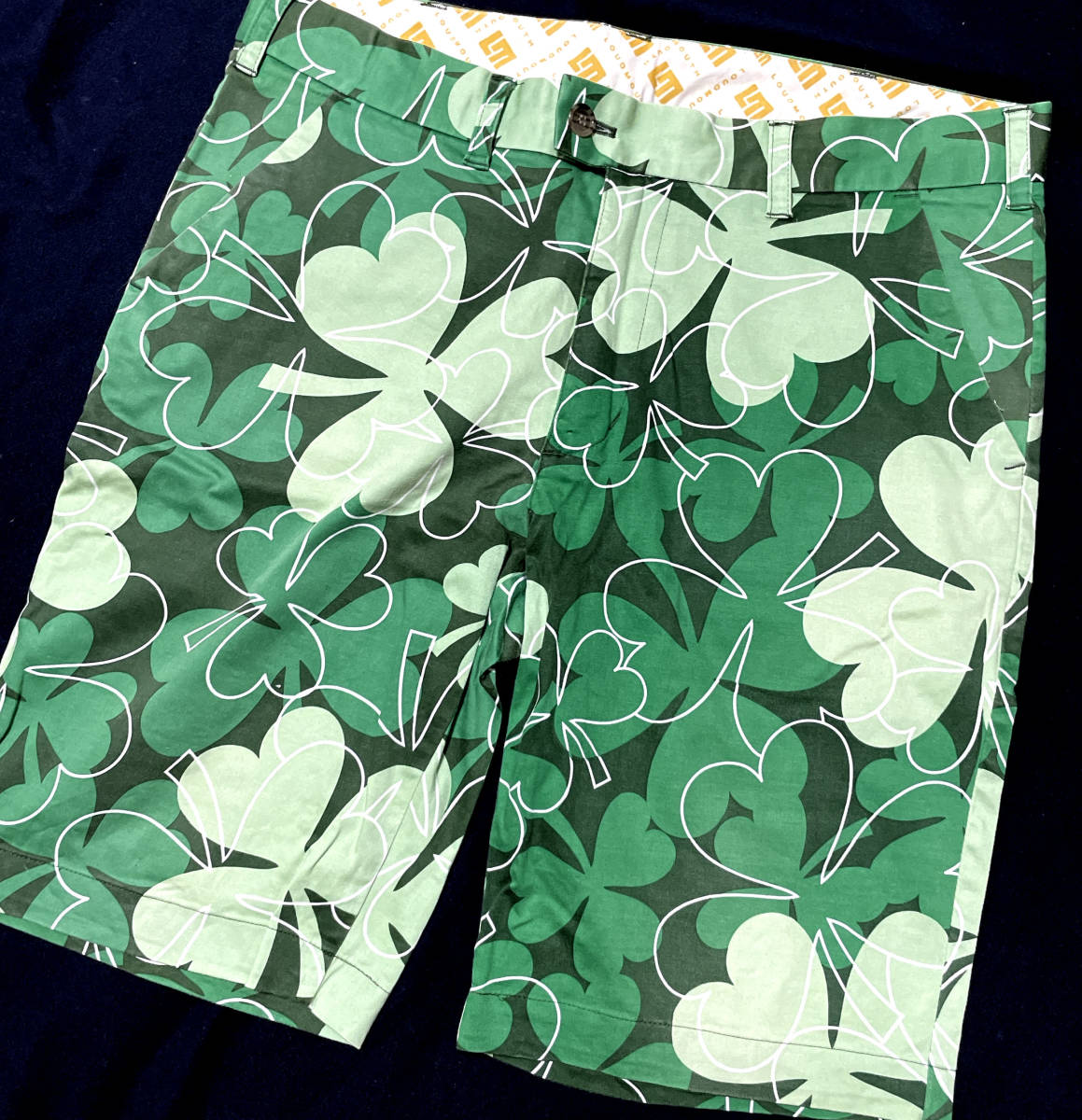 夏向け★LOUDMOUTH ラウドマウス★やや薄手　ストレッチ　ひざ丈ハーフパンツ★W９０~９２cm位★メンズLＬサイズ位★全国送料２１０円