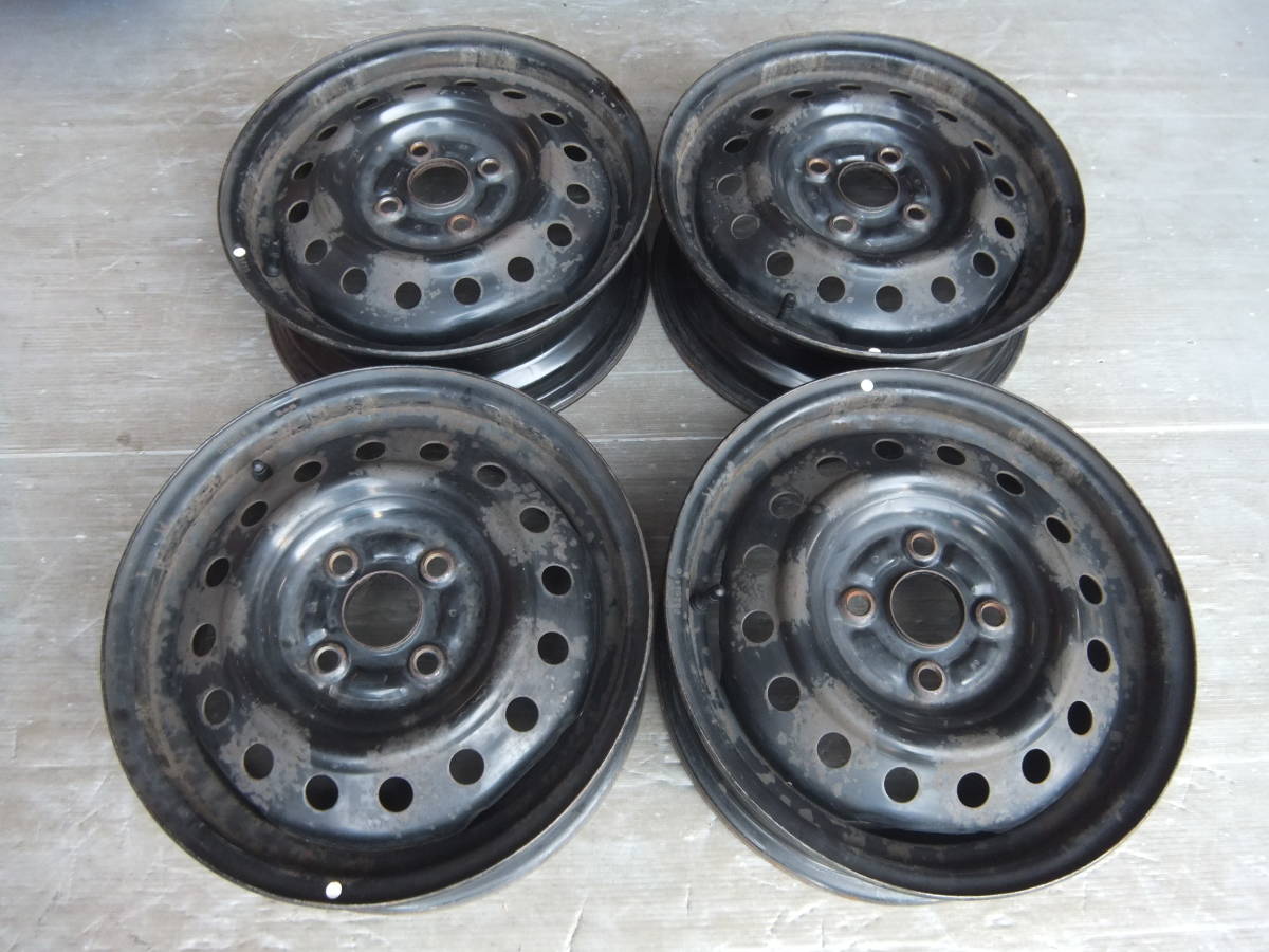 【ダイハツ】ムーヴコンテ ラテ ミライース ジーノ タント 純正スチールホイール 14x4.5J 4-100 +45 ハブ54☆4本セット 30723-20
