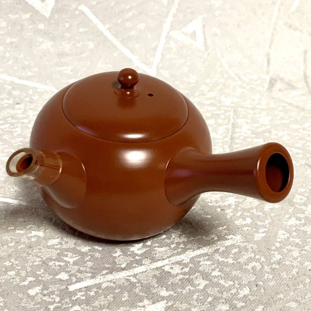 常滑焼 甚秋陶苑(伊藤成二)作 朱泥嵐絞り茶壺 [東山堂煎茶器店