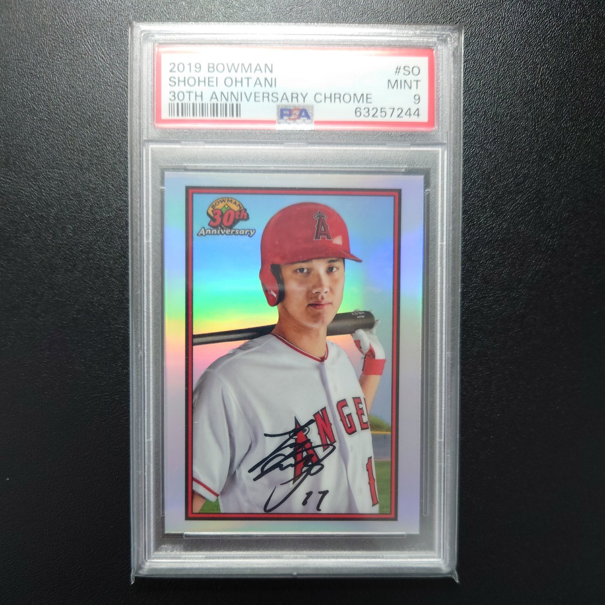 PSA9】Topps BOWMAN 2019 大谷翔平 リフラクターカード プリントサイン