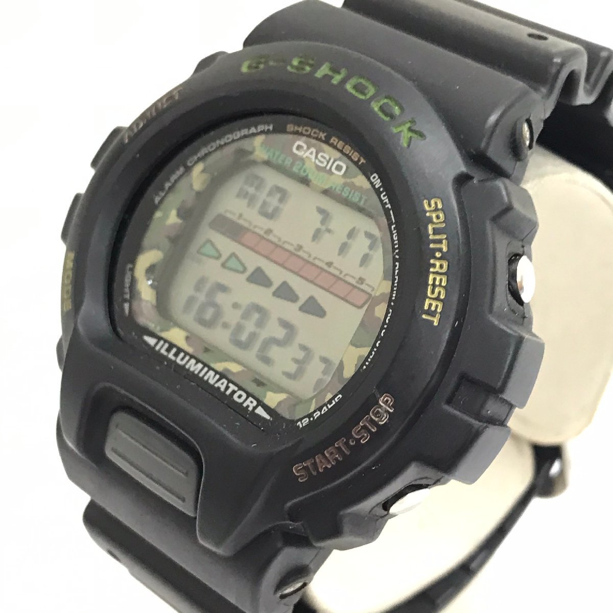 中古品 稼働品 CASIO G-SHOCK カシオ DW-6600 黒 ブラック 迷彩 