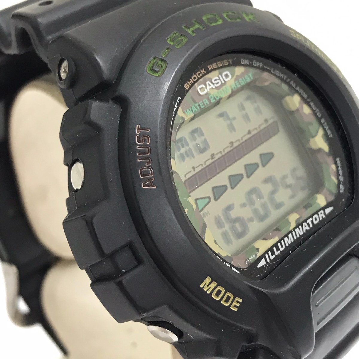 中古品 稼働品 CASIO G-SHOCK カシオ DW-6600 黒 ブラック 迷彩 