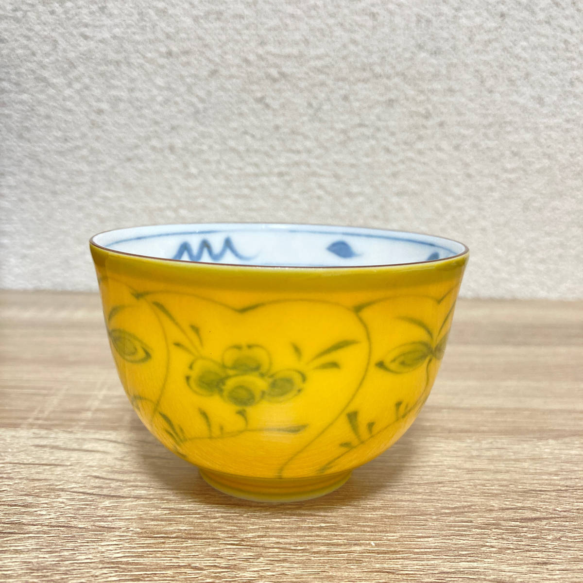 A27 有田焼 光峰作 汲出湯呑み5客 黄色 食器 和食器 中古品 汚れあり