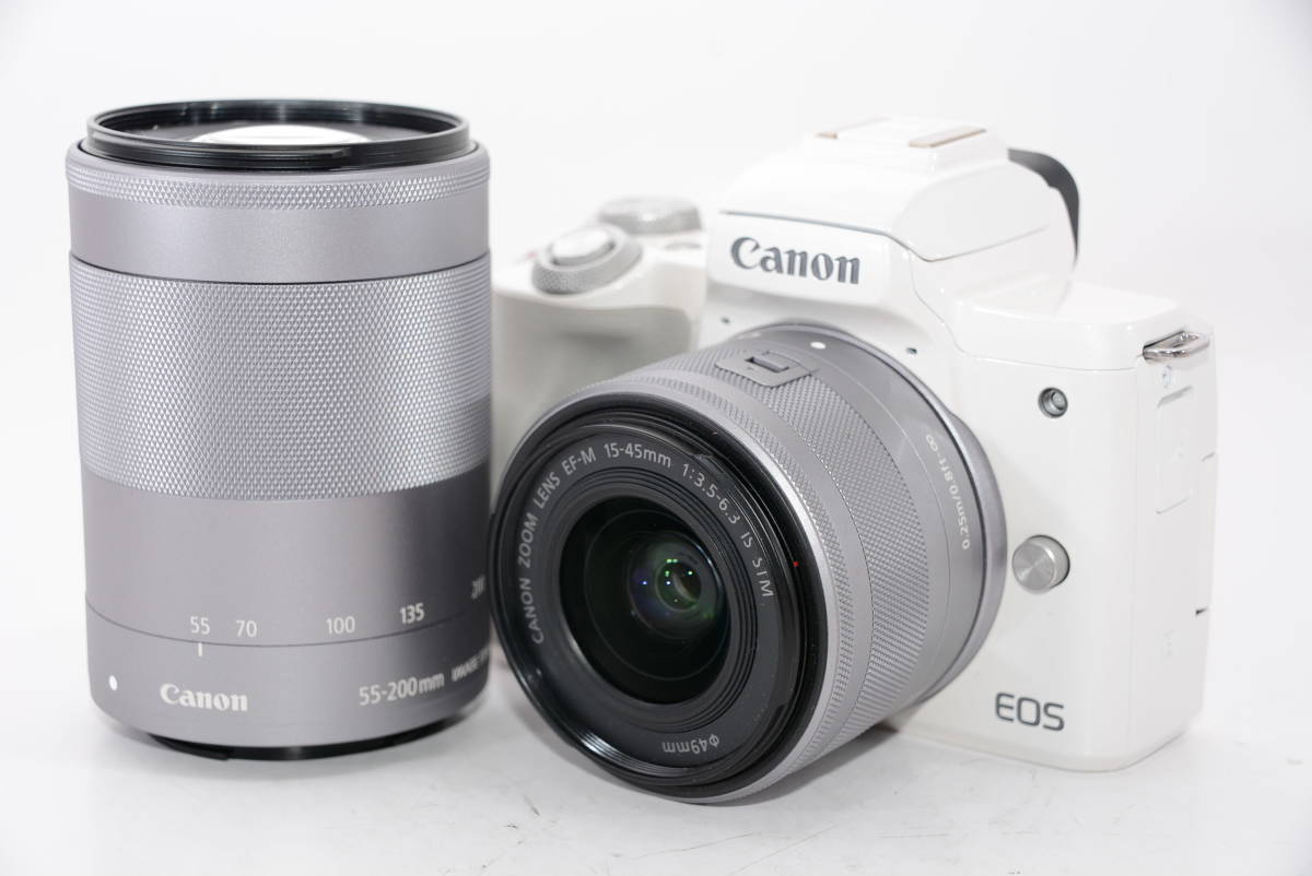 外観特上級】Canon ミラーレス一眼カメラ EOS Kiss M ダブルズーム 