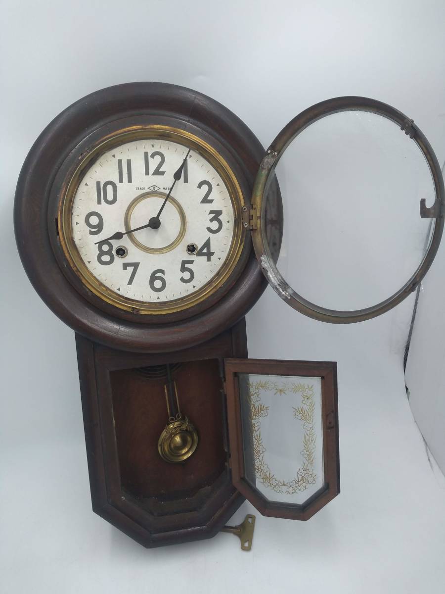 SEIKOSHA 掛時計　精工舎八角時計　ゼンマイ式ネジ巻き可動品　アンティーク SEIKOSHA 掛時計 精工舎八角時計 ゼンマイ式ネジ巻き可動品 アンティーク