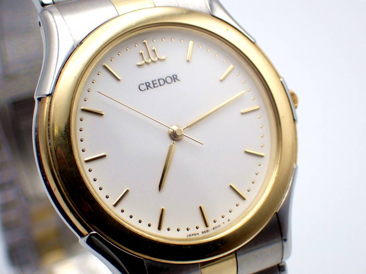 1円～☆稼働品☆SEIKO セイコー SS×18KT クレドール 9581-6010 QZ