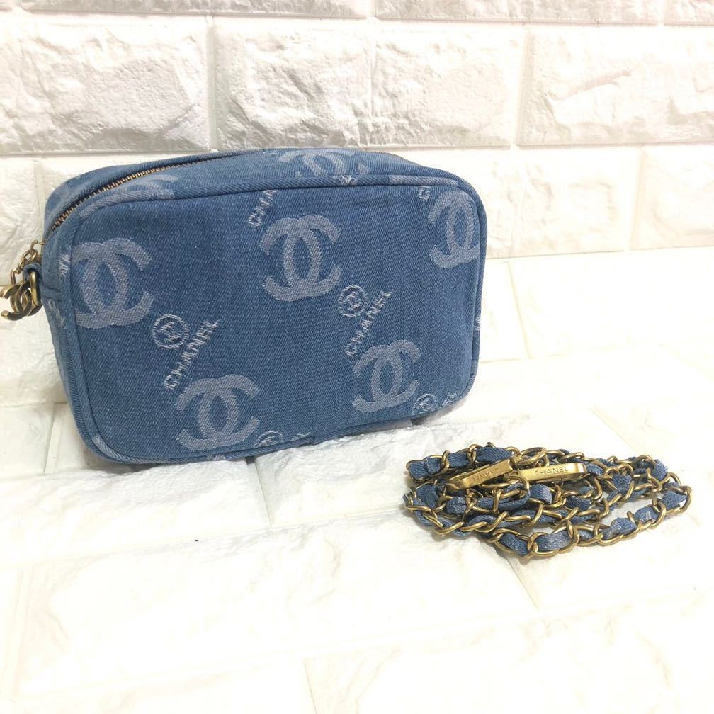 シャネル Chanel デニム コスメポーチ ショルダーバッグ 新品、未使用 