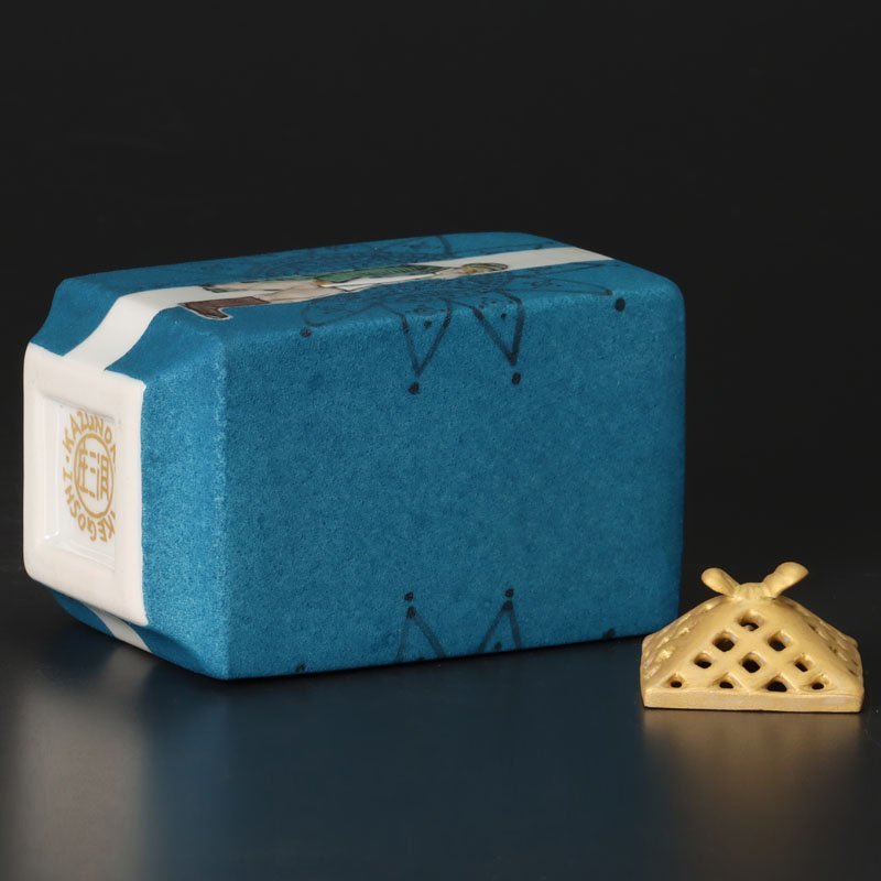 武腰一憲 サマルカンドブルー 香炉 『色絵 遠い日 香器 静夜』 K375