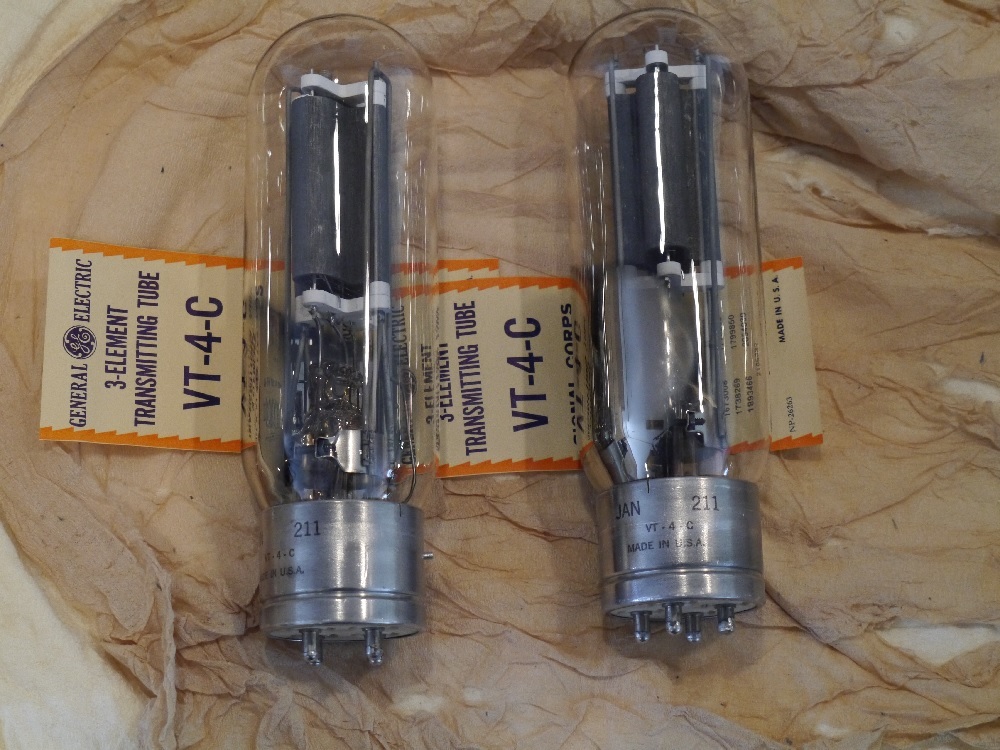 真空管 ＧＥ製 ＵＶ２１１／ＶＴ-４Ｃ ペア(2本) 中古品 真空管 - GE 公式 初めて作る直熱管アンプ VT