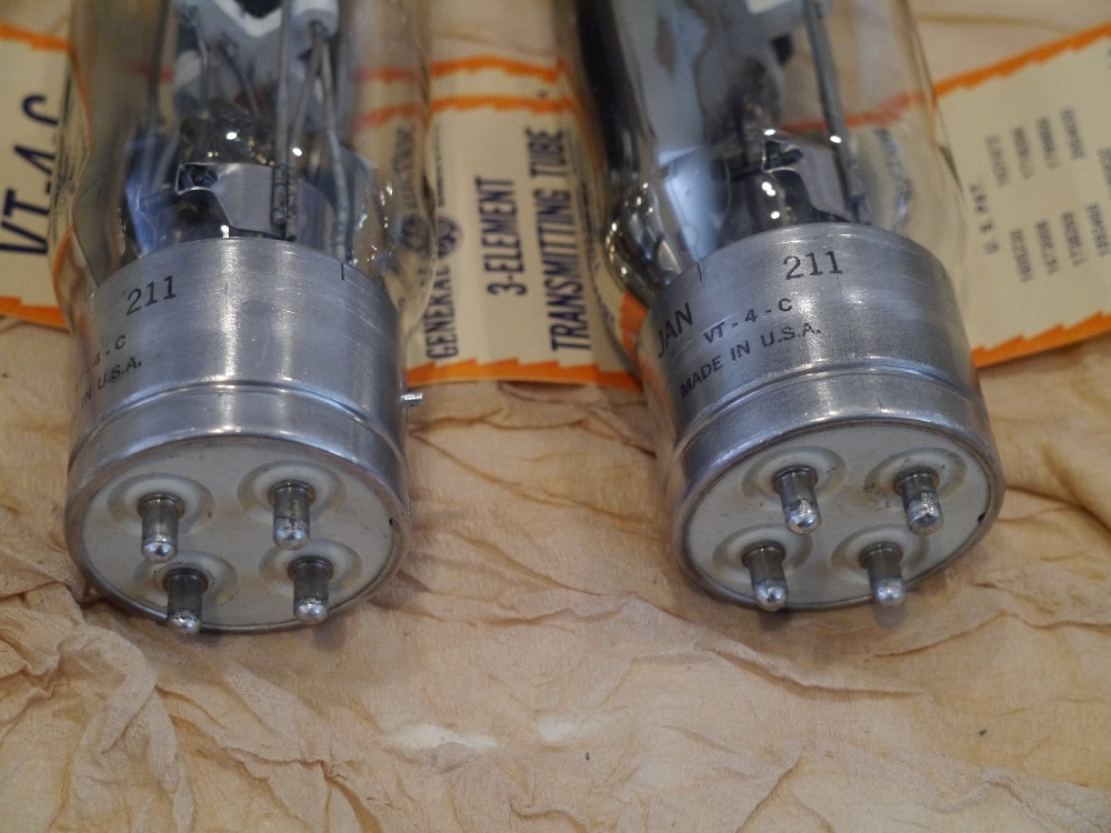 真空管 ＧＥ製 ＵＶ２１１／ＶＴ-４Ｃ ペア(2本) 中古品 真空管 - GE 公式 初めて作る直熱管アンプ VT
