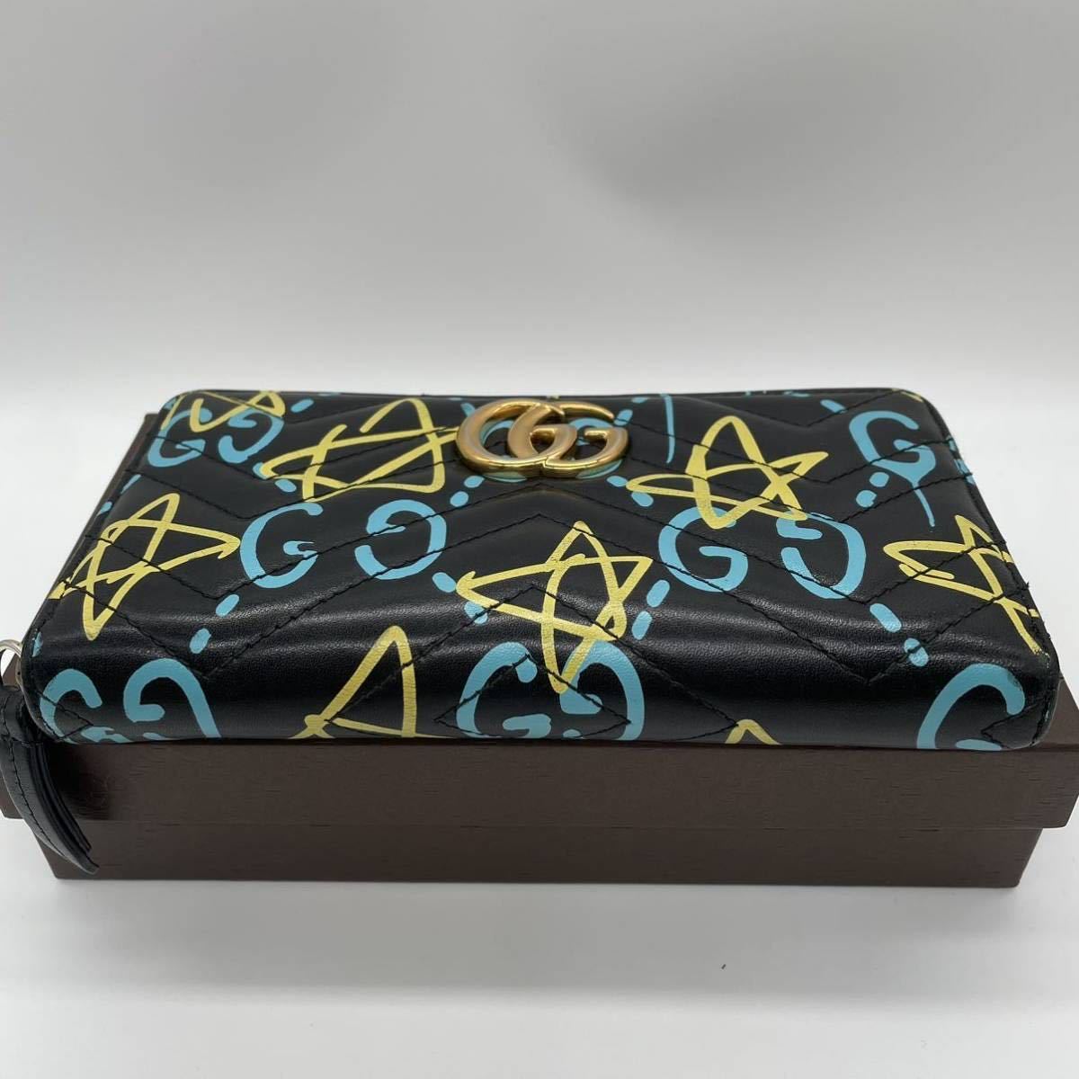 1円〜 極美品 希少GUCCI マーモント ゴースト キルティング 長財布 