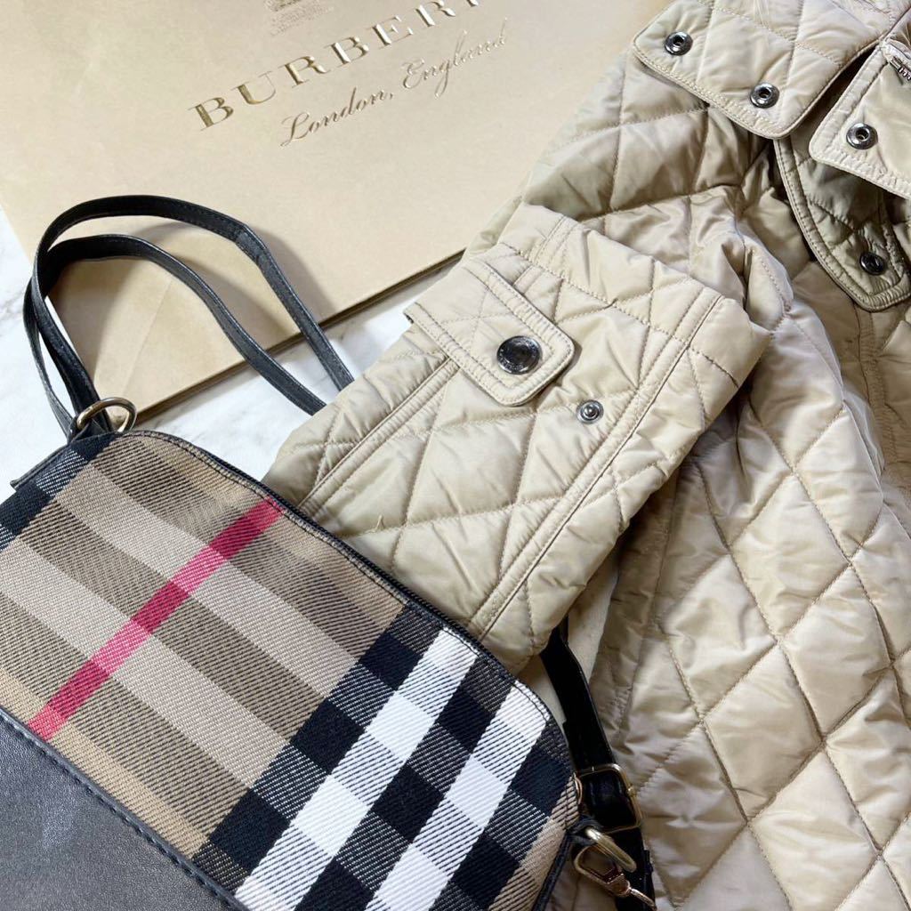 超美品BURBERRY LONDON☆キルティングダッフルコート☆【エレガントA
