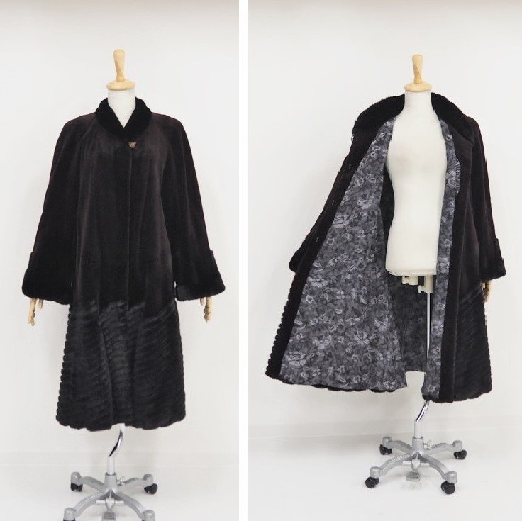 美品【 EMBA☆裏地:柄入り 】レア 高級毛皮 シェアードミンク 日本製 