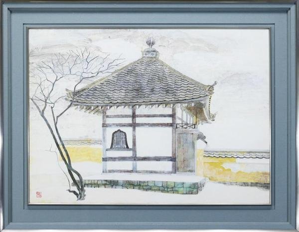 真作 山本紅雲 花鳥図 椿に小鳥 掛軸 合せ箱 日本画 竹内栖鳳