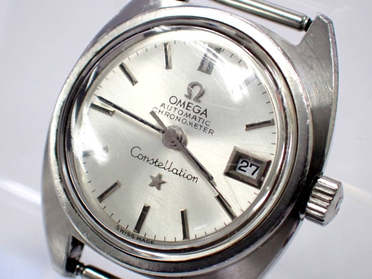 １円～★稼働品★OMEGA オメガ コンステレーション AT/自動巻き クロノメーター デイト シルバー文字盤 腕時計 123531