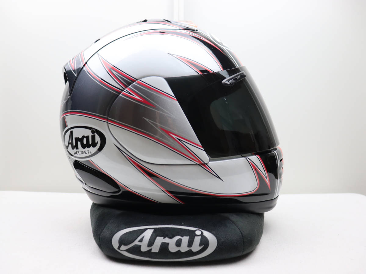 美品】Arai アライ SUPER RAPIDE SR ラパイド-SR スパイラル 白/赤