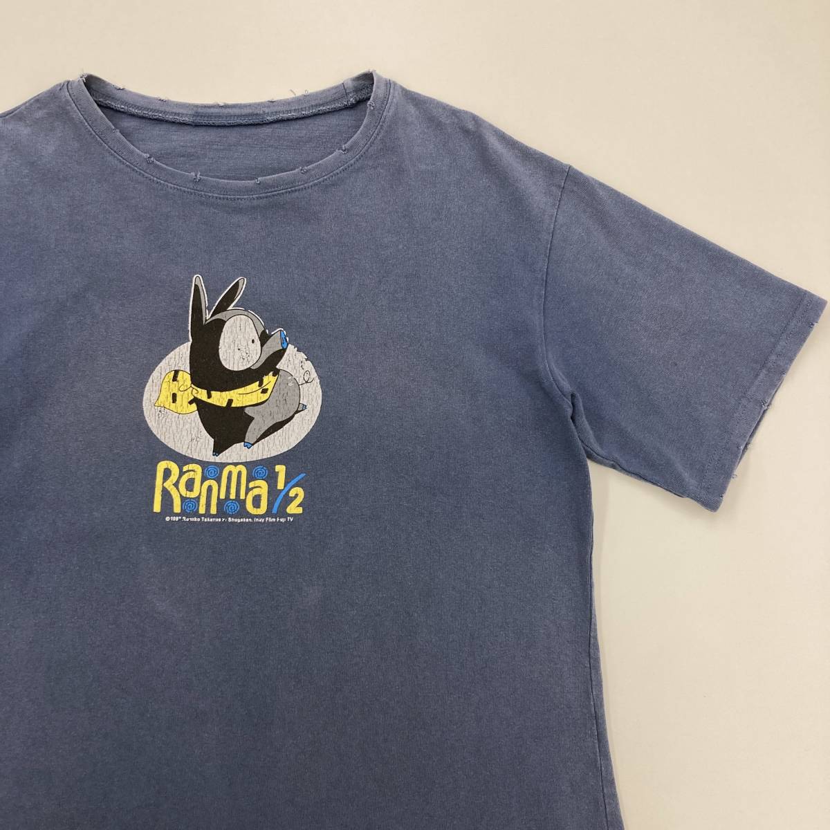 90s VINTAGE らんま1/2 響良牙 Pちゃん Tシャツ ブルー ビンテージ 