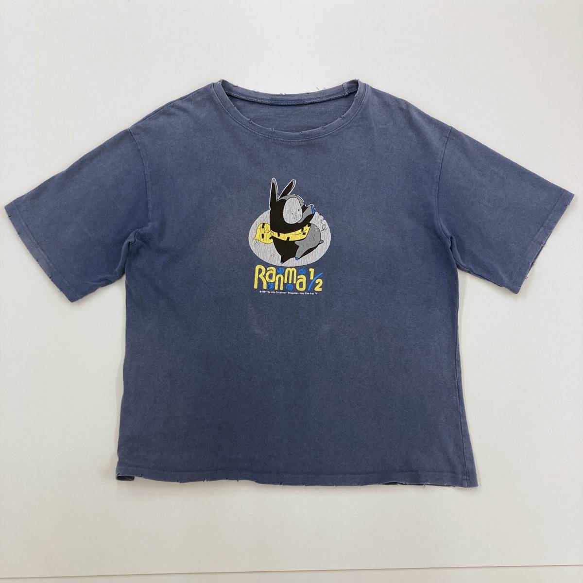 90s VINTAGE らんま1/2 響良牙 Pちゃん Tシャツ ブルー ビンテージ 