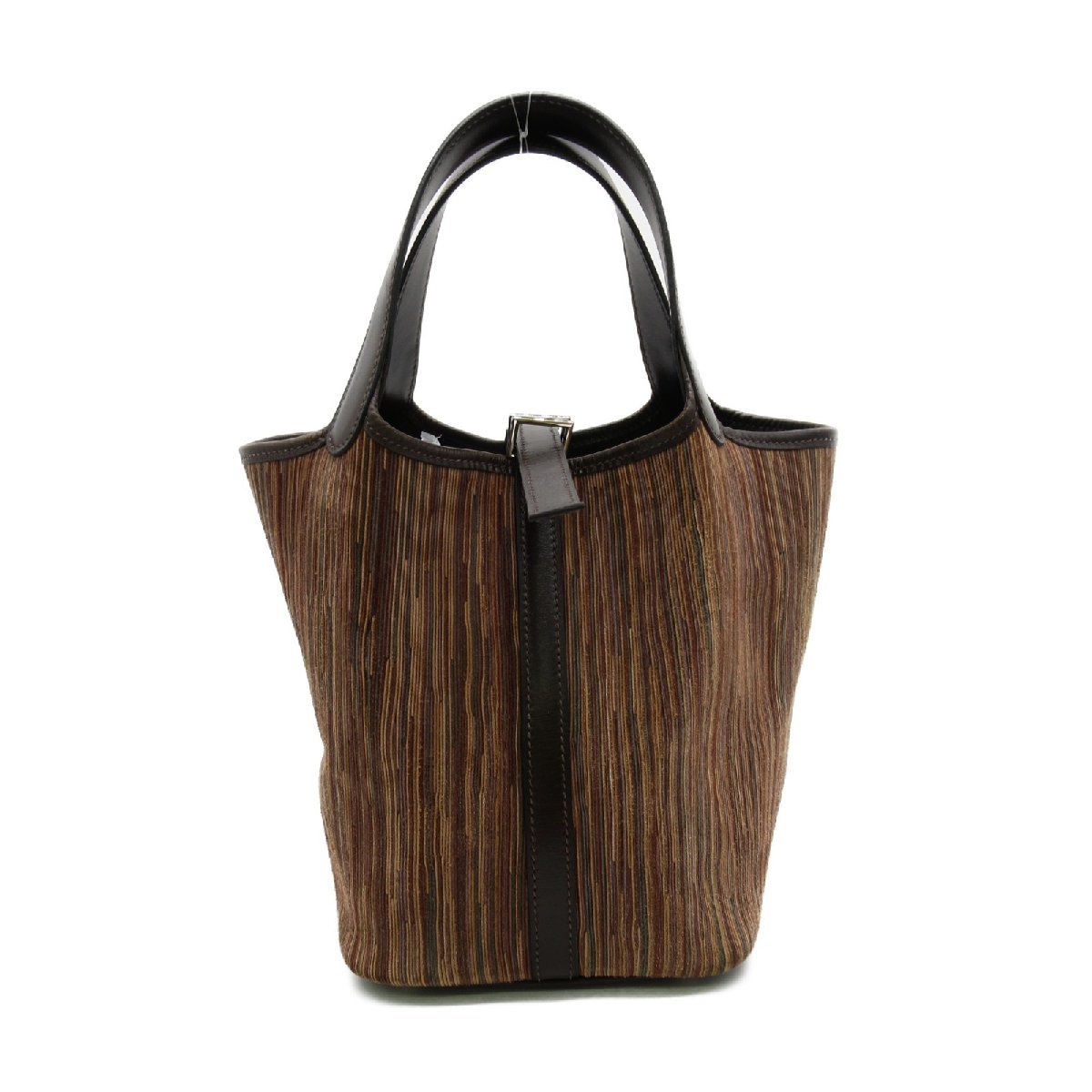 HERMES エルメス トートバッグ ピコタンPM ブラウン系 ゴートスキン（山羊革） 中古 レディース