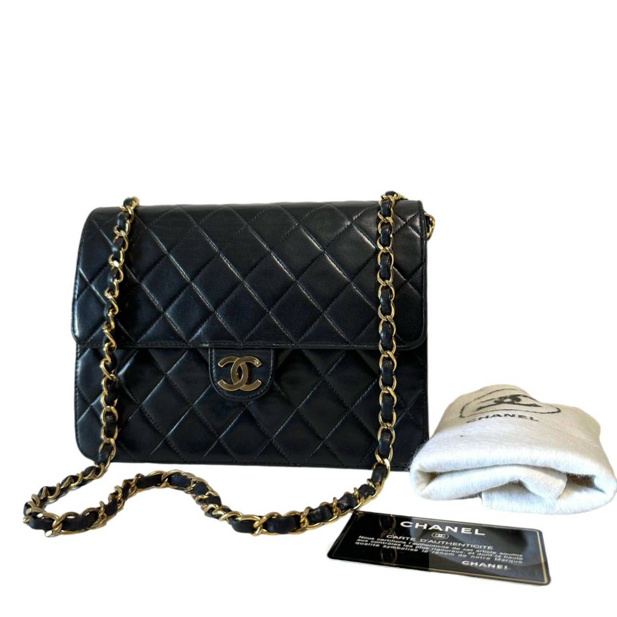 超美品 シャネル Chanel マトラッセ ショルダーバッグ チェーンバッグ 
