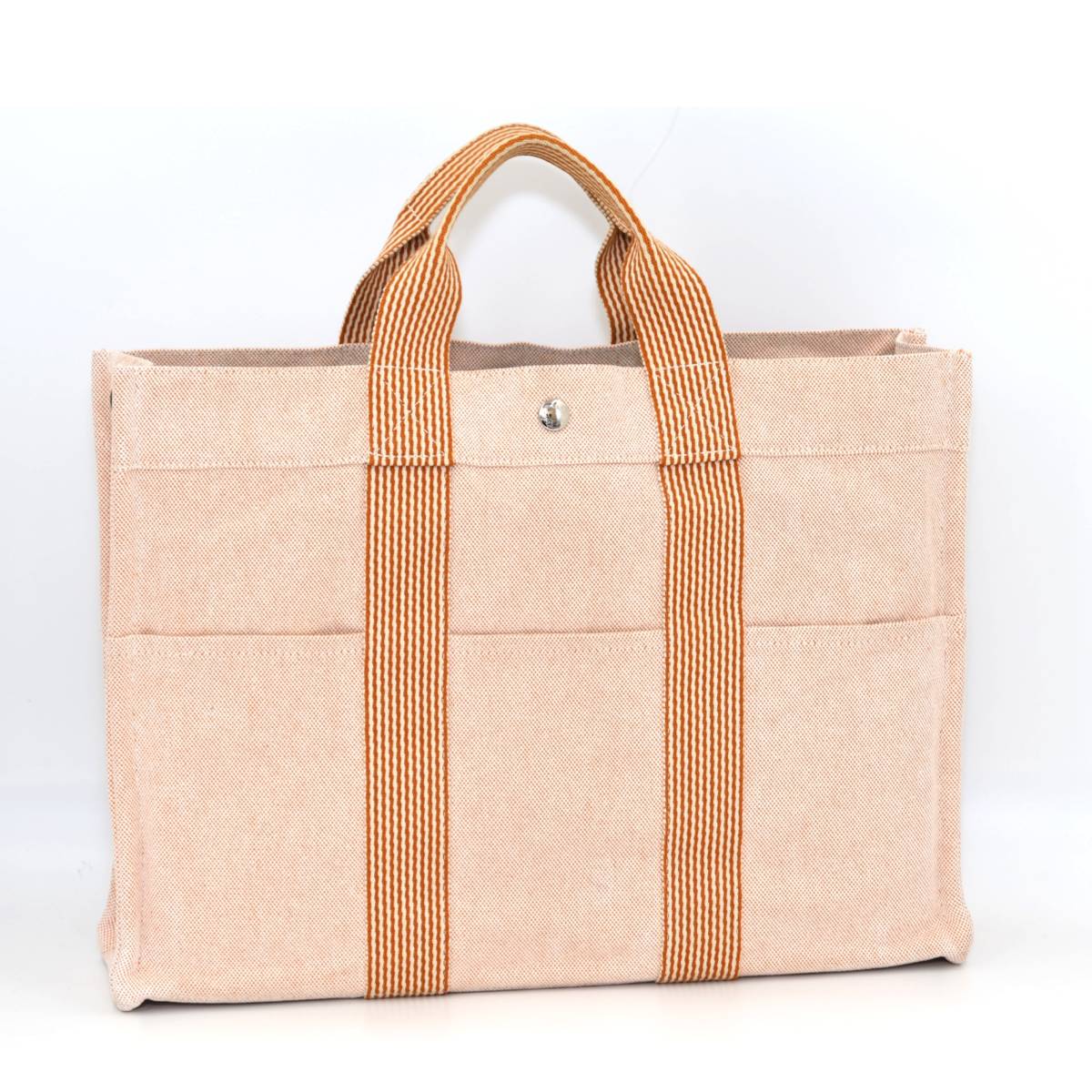1円 美品 HERMES エルメス ニューフールトゥ MM キャンバス トート