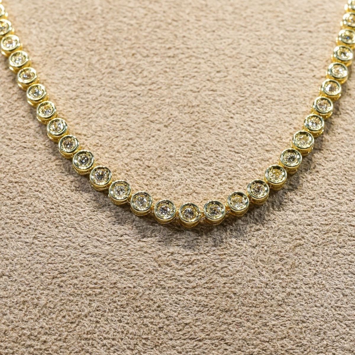 ☆1円スタ！定価45万！大人気 テニスネックレス【3.00ct】K18YG 15g 